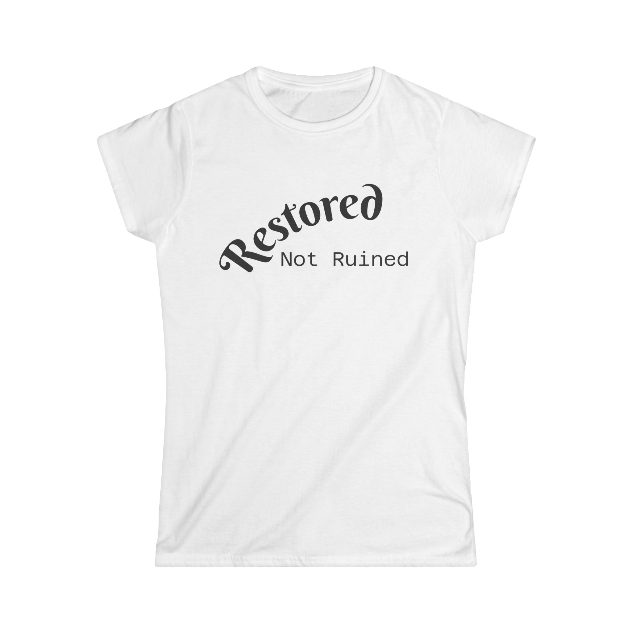 Restored Not Ruined Women's Tee — Faith-Inspired Christian Inspirational Shirt