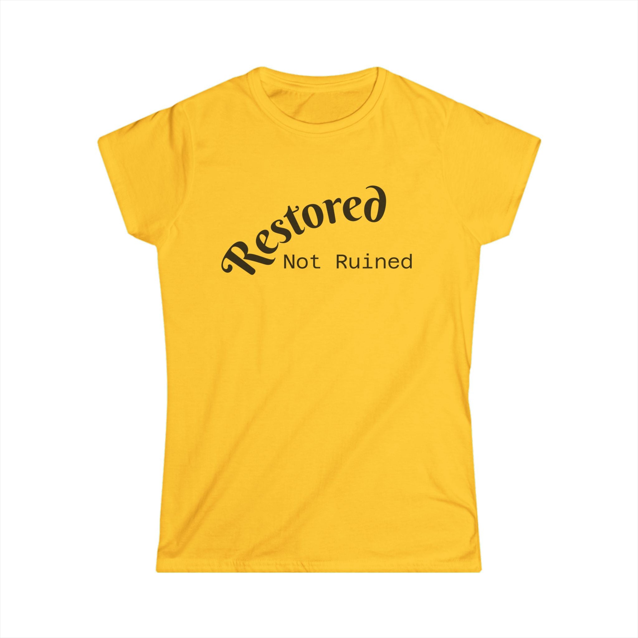 Restored Not Ruined Women's Tee — Faith-Inspired Christian Inspirational Shirt