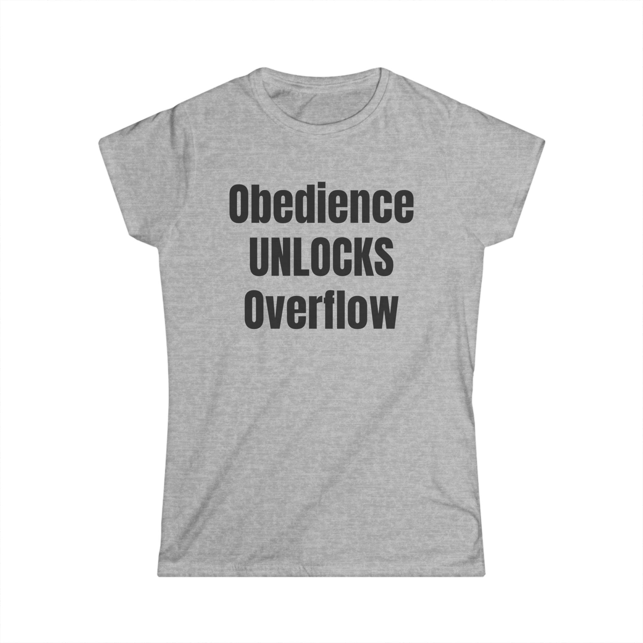 Obedience UNLOCKS Overflow Women's Tee — Inspirational Faith Graphic Shirt