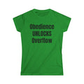 Obedience UNLOCKS Overflow Women's Tee — Inspirational Faith Graphic Shirt