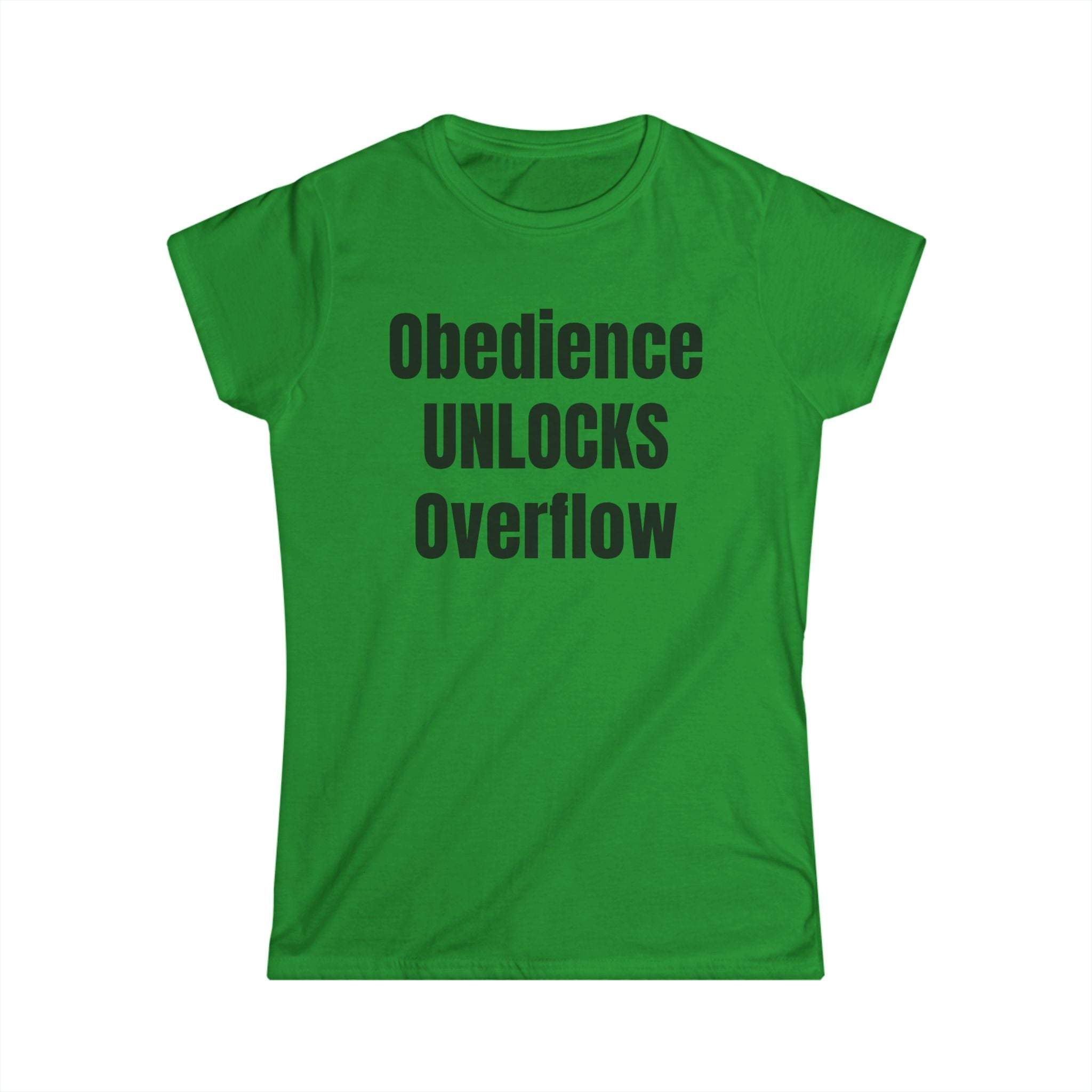 Obedience UNLOCKS Overflow Women's Tee — Inspirational Faith Graphic Shirt