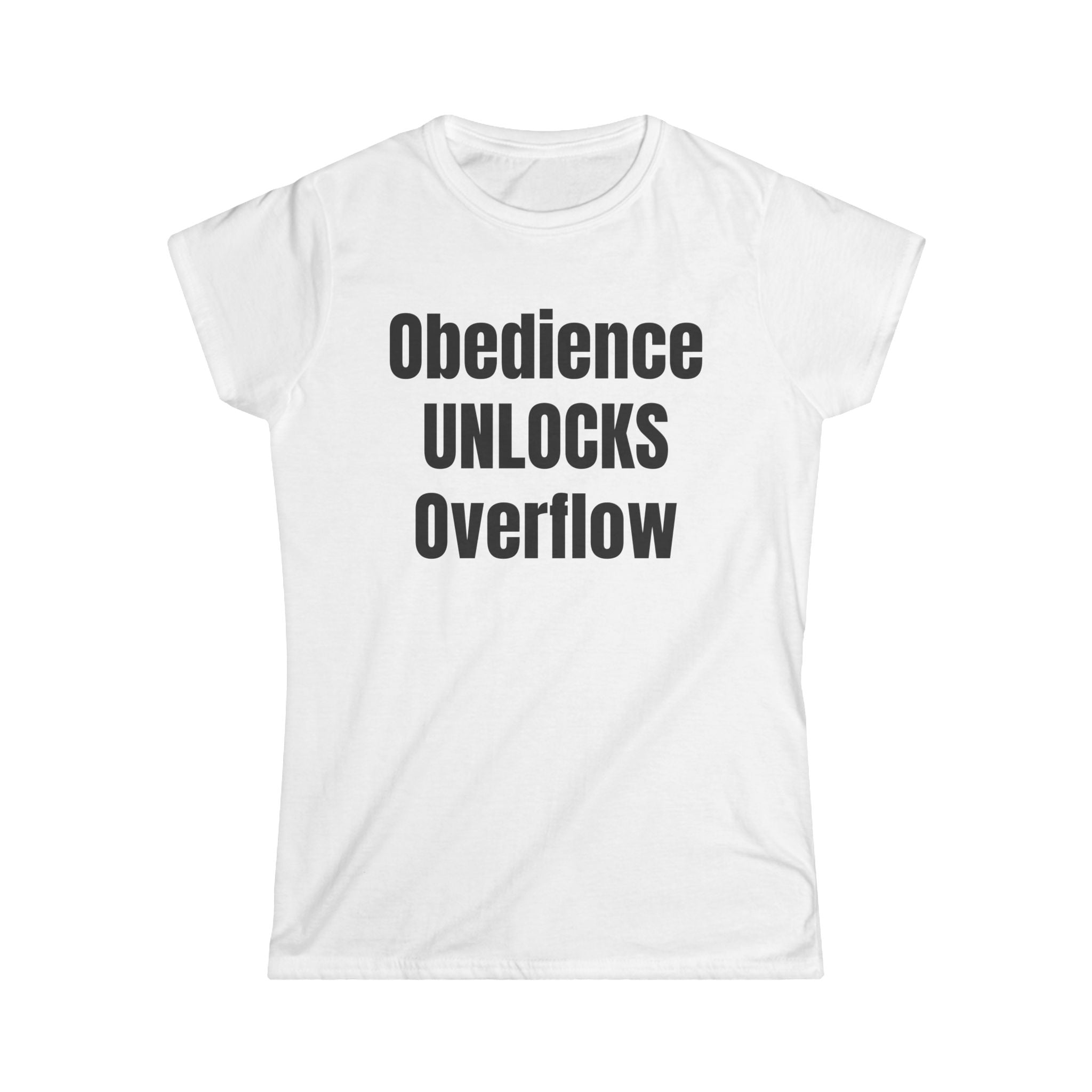 Obedience UNLOCKS Overflow Women's Tee — Inspirational Faith Graphic Shirt