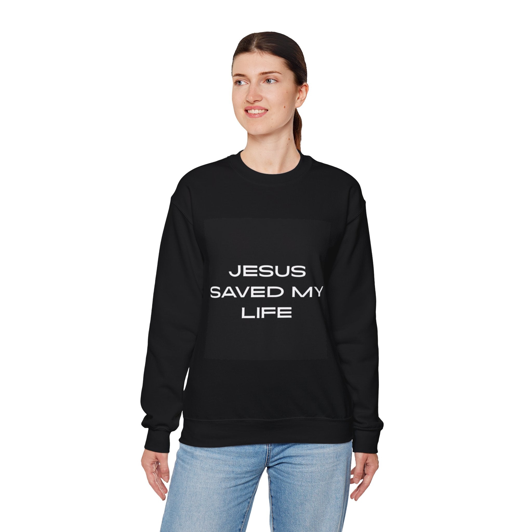 "Jesus Saved My Life" Unisex Heavy Blend™ Crewneck Sweatshirt